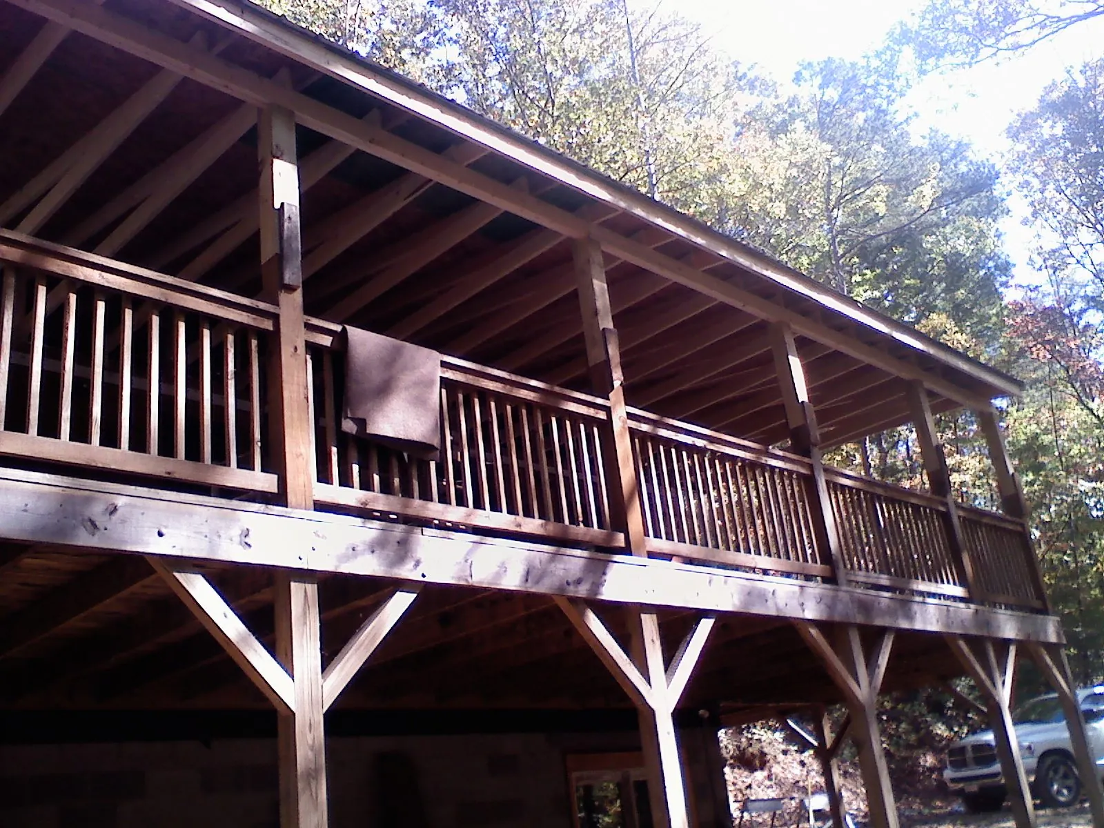 Timber framing under a new elevated porch and deck — Roof Leak Repair in Chuckey by Roofing Brothers
